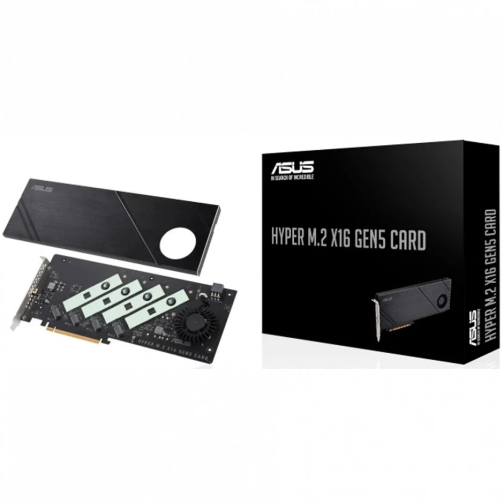 Адаптер Asus Hyper M.2 x16 Gen 5 Card, 512GBps, 4xM.2 type 2242/2260/2280/22110, PCI-Ex16