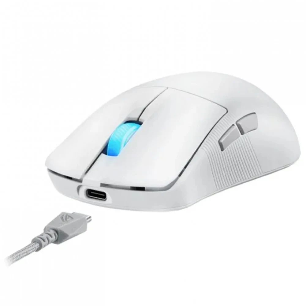 Мышь ASUS ROG HARPE ACE MINI, 49g, 2.4GHz RF, Bluetooth 5.1, 36K DPI sensor, 5 Programmable Buttons, White