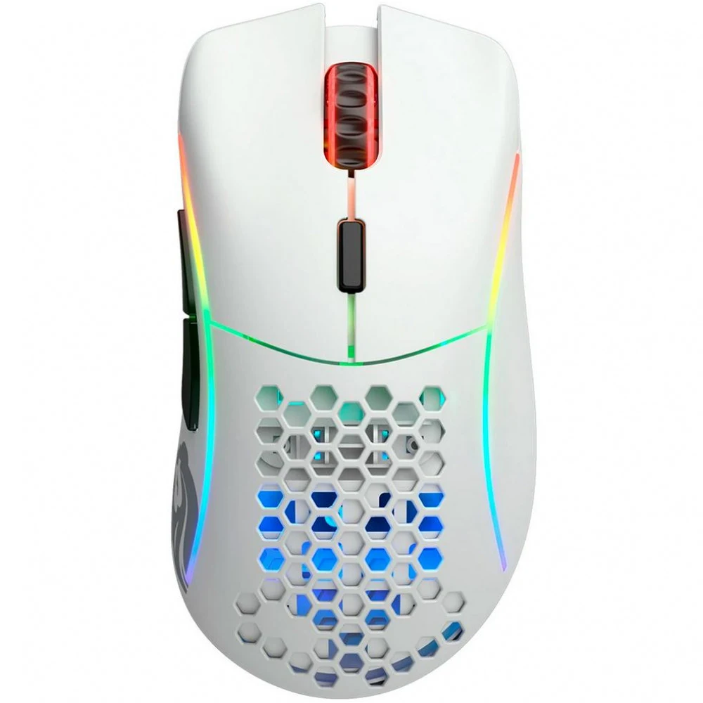 Компьютерная мышь, Glorious, Model D Wireless, GLO-MS-DW-MW, Игровая, Оптическая, Беспроводная, Glorious BAMF Sensor, 19000 DPI, 400 IPS, 50G, 1000 Hz, RGB, 6 кнопок, Длина провода 2м, Матовый белый