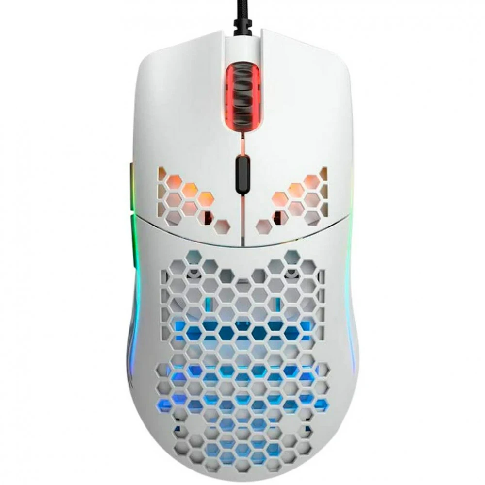 Компьютерная мышь, Glorious, Model O, GO-WHITE, Игровая, Оптическая, Проводная, Pixart PMW-3360 Sensor, 12000 DPI, 250+ IPS, 50G, 1000 Hz, RGB, 6 кнопок, Длина провода 2м, Матовый белый