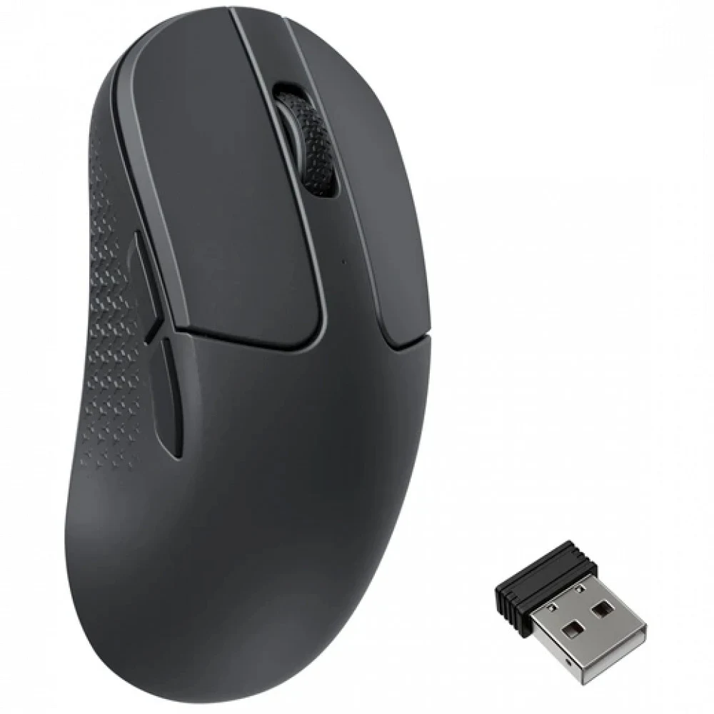 Мышь Keychron M3 Mini - 3 типа подключения (Bluetooth радиоканал 2,4 ГГц провод), чёрная, 8000 Гц, датчик PixArt PAW 3950 до 30000 DPI, IPS до 750, переключатель Huano 80M Micro Switch, работает на