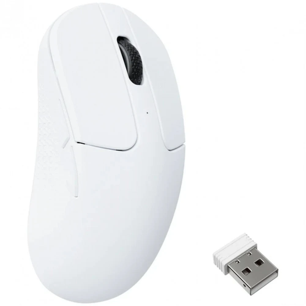 Мышь Keychron M3 Mini - 3 типа подключения (Bluetooth радиоканал 2,4 ГГц провод), белая, 8000 Гц, датчик PixArt PAW 3950 до 30000 DPI, IPS до 750, переключатель Huano 80M Micro Switch, работает на с