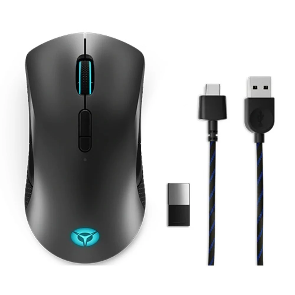 Мышь Lenovo Legion M600 Wireless Gaming Mouse (GY50X79385) Wireless via 2.4GHz or BlueTooth 5.0 or Wired via USB 2.0 107 г 42.1 mm х 127.6 mm х 68.2