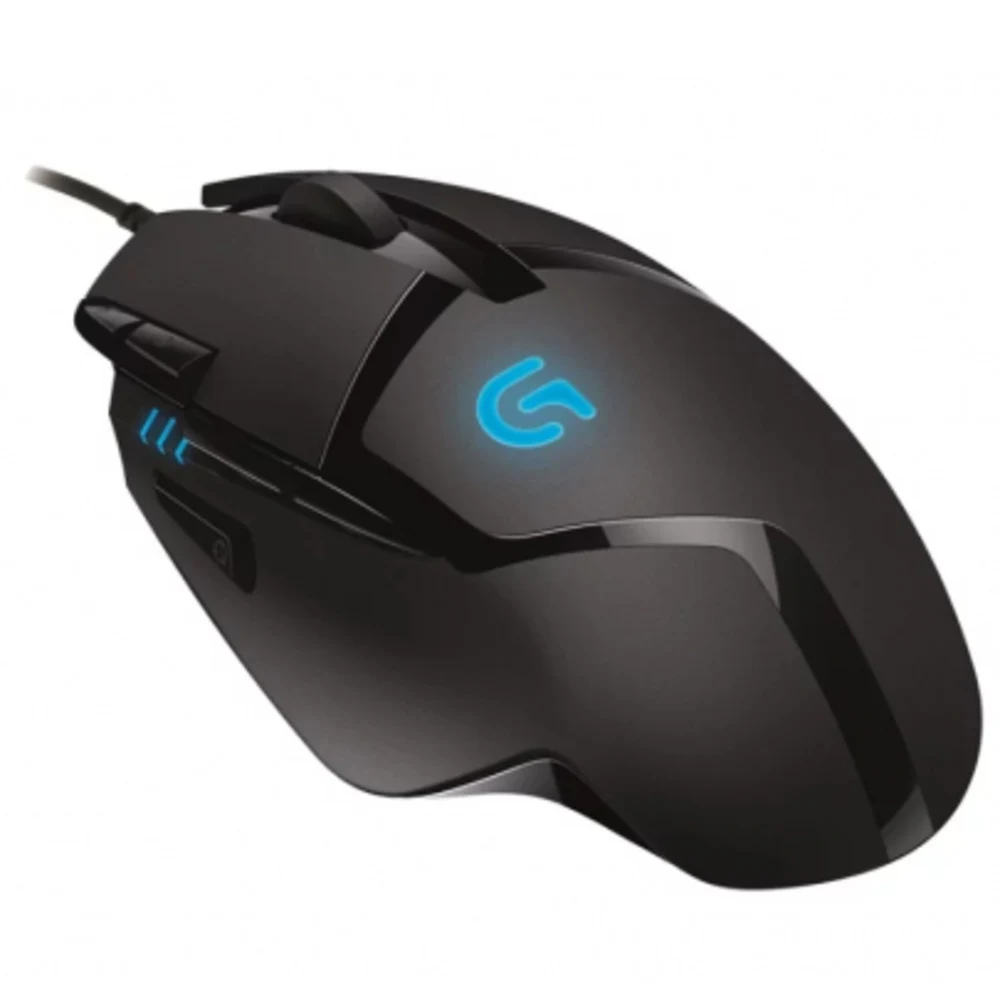 Мышь игровая Logitech G402 Hyperion Fury [910-004067] черная, лазерная, 4000dpi, USB, 2м, 8 кнопок, подсветка, под правую руку, (051768)