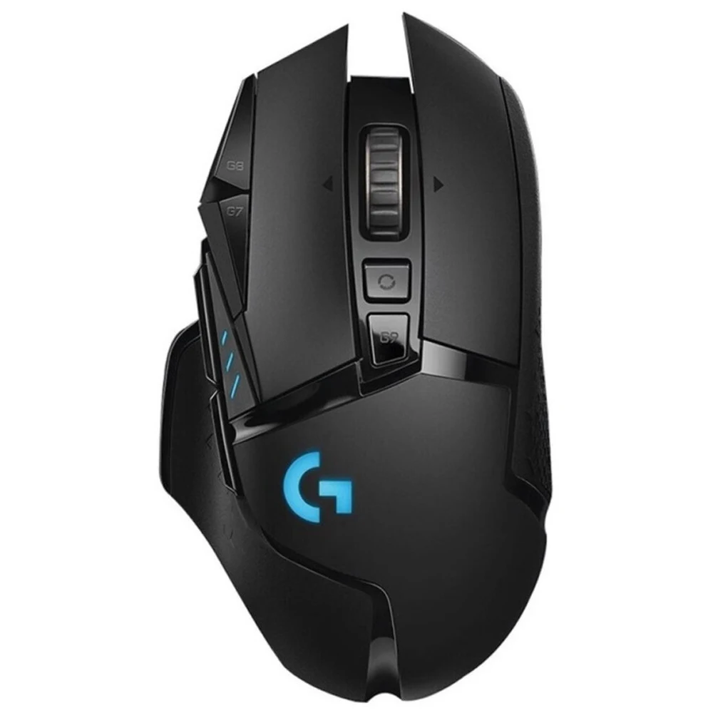 Мышь игровая Logitech G502 Lightspeed черная, 11 кнопок, 25600dpi (Hero 25K), RGB подсветка, беспроводная 2.4G / проводная USB 2.1м, под правую руку