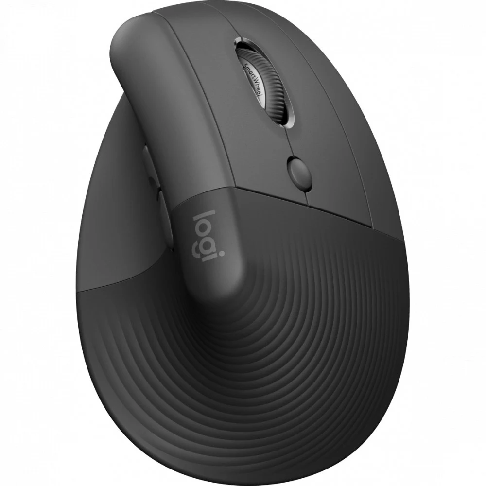Мышь беспроводная Logitech Lift Graphite черная, 200-4000 dpi, Bluetooth BLE+2.4 GHz USB-ресивер (Logi Bolt ®), 6 кнопок, 1x AA элемент