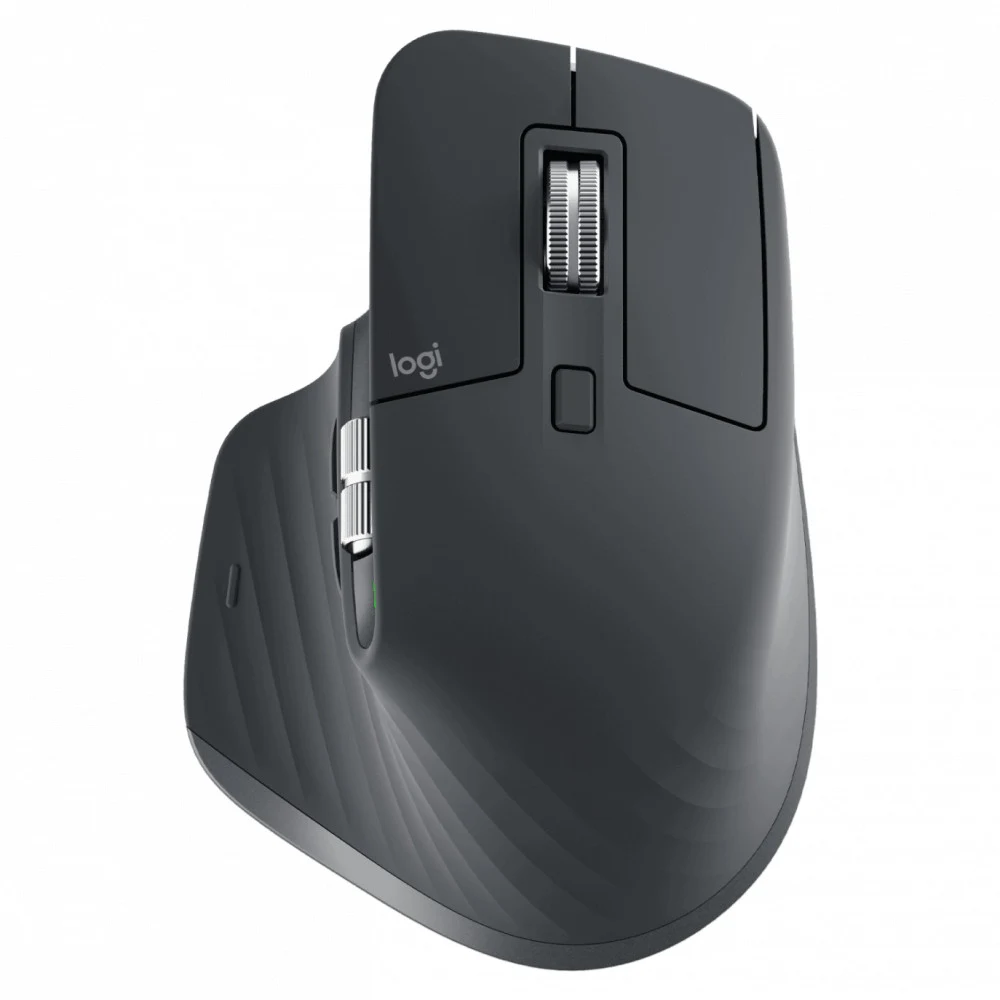 Мышь беспроводная Logitech MX Master 3S Graphite черная, 200-8000 dpi (Darkfield high precision), Bluetooth+2.4 GHz USB-ресивер (Logitech Unifying®), 7 кнопок, перезаряжаемая литий-полимерная батаре