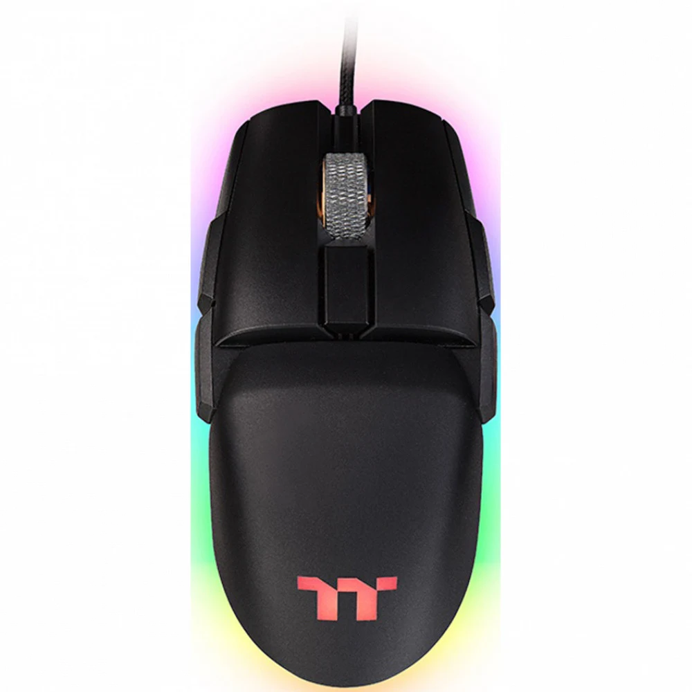 Компьютерная мышь, Thermaltake, Argent M5 RGB, GMO-TMF-WDOOBK-01, Игровая, Оптическая 16000dpi, 8 кнопок, Подсветка RGB настраиваемая 16.8 млн цветов, Проводная, USB, Чёрная