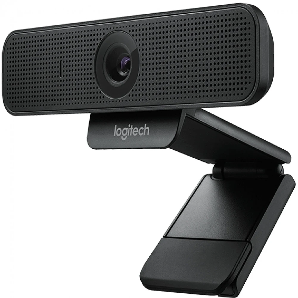 Веб-камера Logitech C925e (960-001076) бизнес-класс, черная, 2Mp, FHD 1080p@30fps, автофокус, угол обзора 78°, zoom 1.2x, сжатие H.264, складная подставка, встроенная шторка, USB2.0, кабель 1.8м