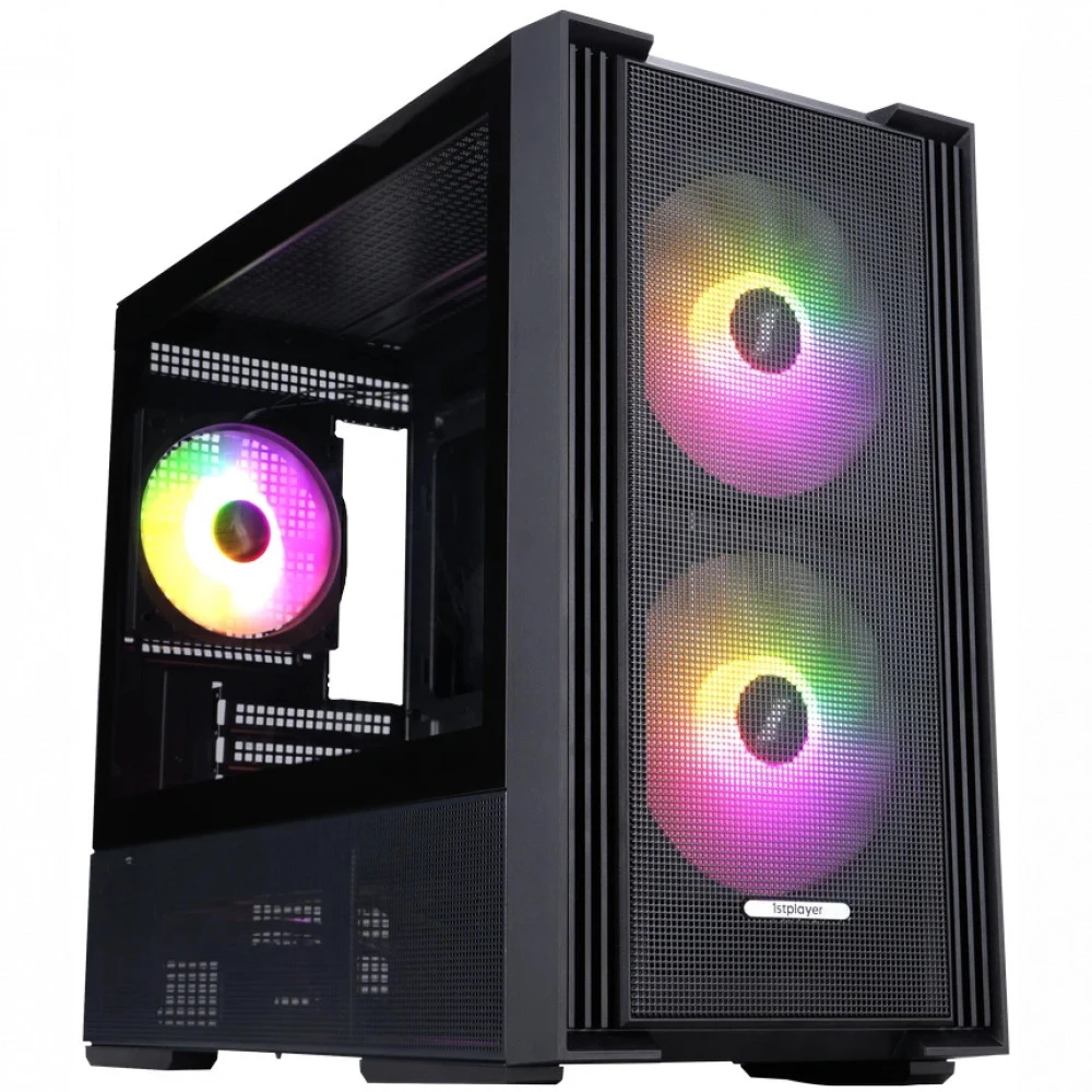 Компьютерный корпус, 1STPLAYER, AU6-BK, AU6-BK-2FA7-14-2FA7R-1FA7, M-ATX / ITX, 1*3.5"/2*2.5", Вентилятор 4*14 / 1*12см, Высота кулера до 170 мм, Длина VGA до 390 мм, 457x215x407 мм, Без Б/П, Черный