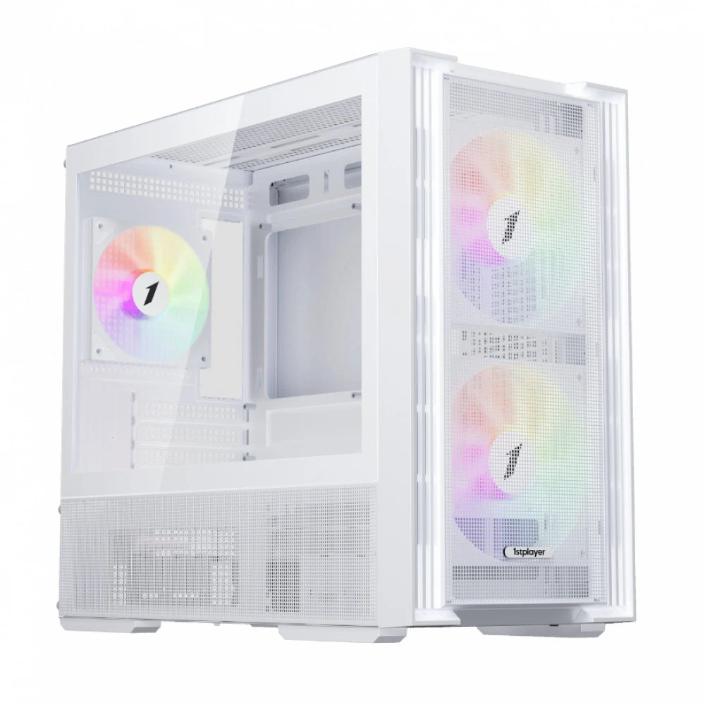 Компьютерный корпус, 1STPLAYER, AU6-WH, AU6-WH-2FA7-14-W-2FA7R-W-1FA7-W, M-ATX / ITX, 1*3.5"/2*2.5", Вентилятор 4*14 / 1*12см, Высота кулера до 170 мм, Длина VGA до 390 мм, 457x215x407 мм, Без Б/П,
