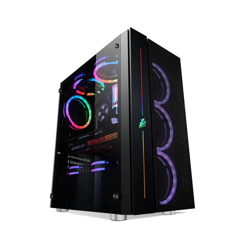 Компьютерный корпус, 1STPLAYER, B7-BK-4M3C4, BLACK.SIR B7-BK-4M3C4, Mid-Tower, ATX/M-ATX/M-ITX, USB3.0*1, USB2.0*2, HD AUDIO+Mic, 4*120мм M3 ARGB вентилятор, Высота процессорного кулера до 165мм, Дл