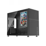 Компьютерный корпус, 1STPLAYER, Mi6-EV-BK, Midi-Tower, M-ATX/ITX, USB3.0+TYPE-C, HD AUDIO, 1*3,5+1*2,5/2*2,5, Закаленное стекло, 440*205*352 мм, Без Б/П, Черный