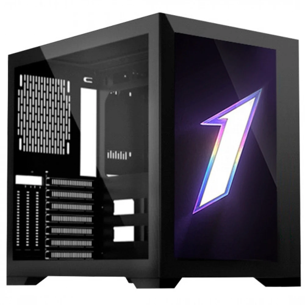 Компьютерный корпус, 1STPLAYER, SP7-EV-BK, STEAMPUNK SP7 EMOTION VIEW, Mid-Tower, ATX/M-ATX, USB3.0*2, Type C*1, HD AUDIO/Mic, Высота процессорного кулера до 185мм, Длина VGA до 400мм, 2*3,5/2*2,5,