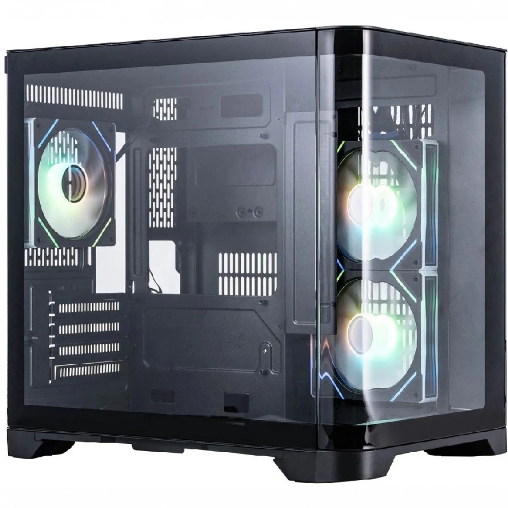 Компьютерный корпус, 1STPLAYER, UV5 BK, UV5-BK-2FC7R-1FC7, M-ATX / ITX, 1*3.5"/2*2.5", Кулер 3*12см, Высота кулера до 157 мм, Длина VGA до 330 мм, 280385377 мм, Без Б/П, Черный