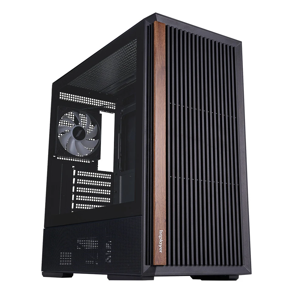 Компьютерный корпус, 1STPLAYER, WD7 Black, WD7-BK-4FA7-2FA7R, ATX/Micro-ATX, 2*3.5"/2*2.5", Высота кулера до 165 мм, Длина VGA до 315 мм, 365210452 мм, Без Б/П, Черный