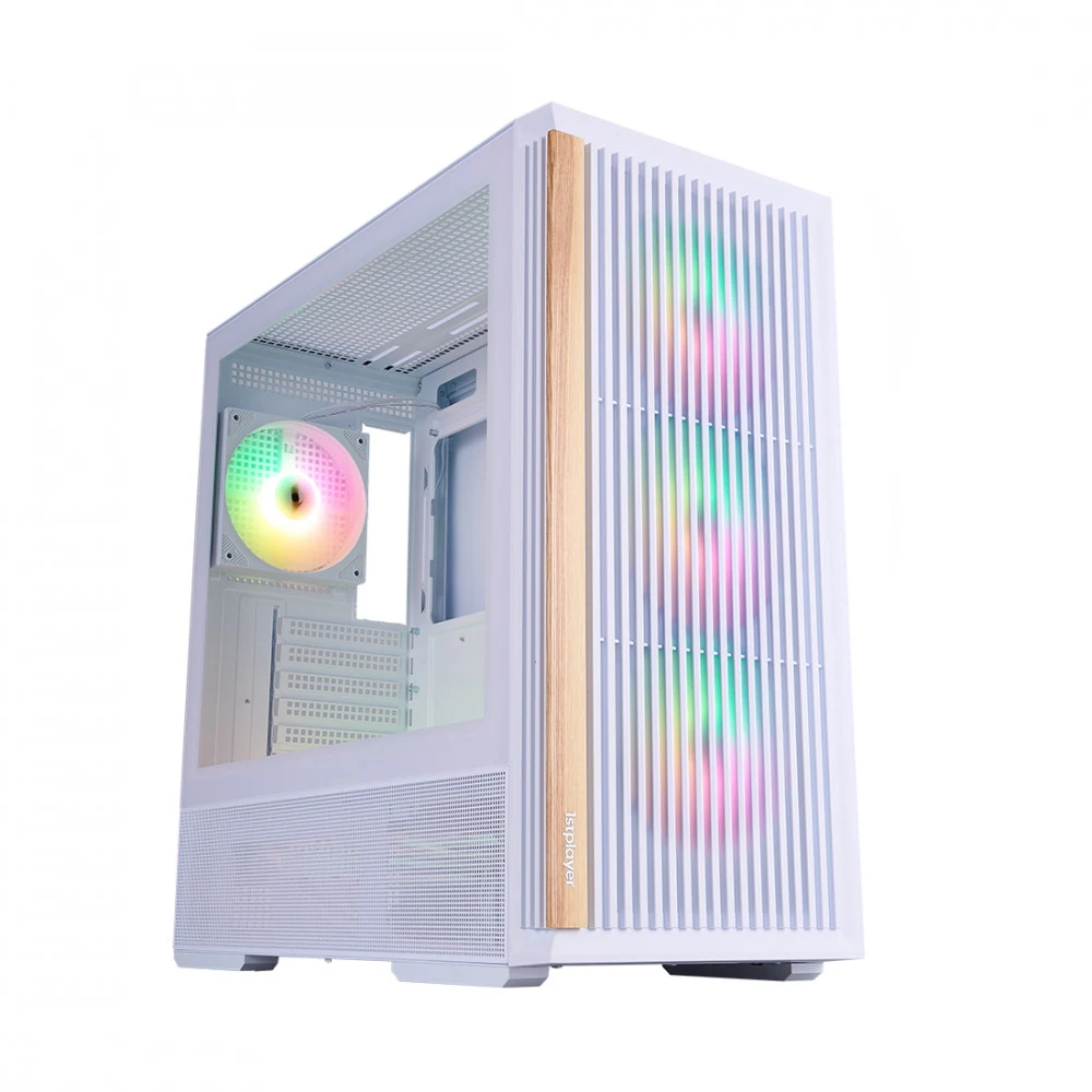 Компьютерный корпус, 1STPLAYER, WD7 White, WD7-WH-4FA7-W-2FA7R-W, ATX/Micro-ATX, 2*3.5"/2*2.5", Высота кулера до 165 мм, Длина VGA до 315 мм, 365210452 мм, Без Б/П, Черный