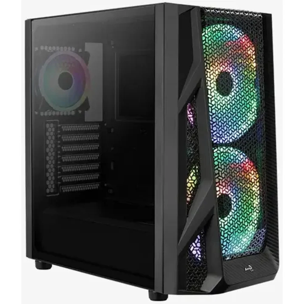 Kорпус Aerocool Gladiator Duo-G-BK-v1,ATX/Micro ATX,USB 2*3.0,HD-Audio+Mic, Кулер 3*12см ARGB,Без Б/П, Чёрный