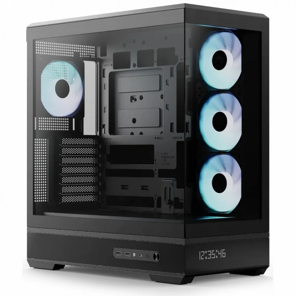 Компьютерный корпус, Aerocool, P500B Digi-BK-v1, ATX/Micro ATX, USB 2*3.0/2.0, HD-Audio+Mic, USB 1*Type C/2*3.0, Высота процессорного кулера до 170 мм, Длина VGA до 425мм, 2*3.5"/3*2.5", Толщина 0,6