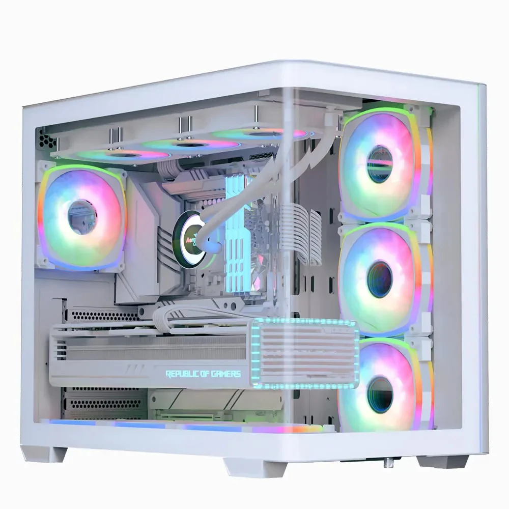 Корпус AeroCool P500C Evo, Midi Tower, ATX, White, 2x3.5"/3x2.5", 2xUSB3.0, USB-C, RGB