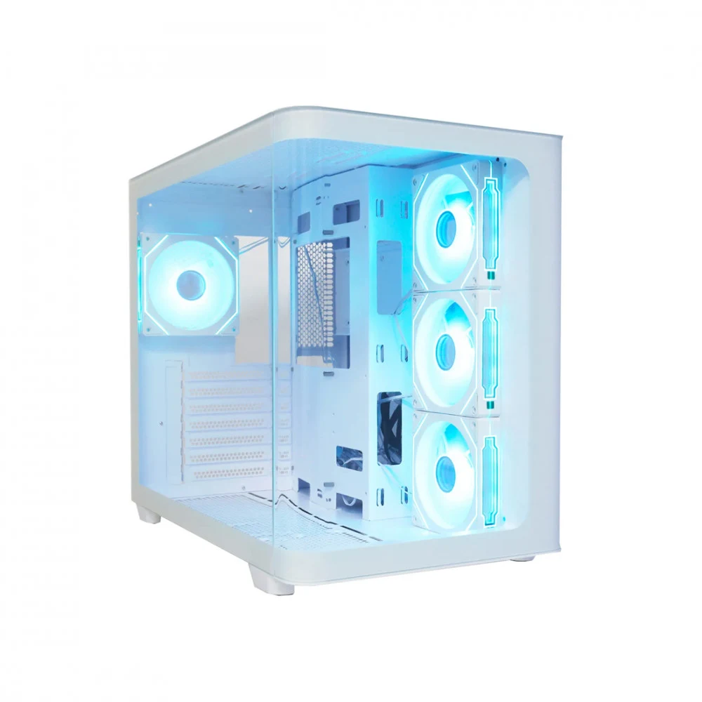 Компьютерный корпус, Aerocool, P500C-G-WT-v1, ATX/Micro ATX, USB 2*3.0/2.0, HD-Audio+Mic, Кулер 4*12 см ARGB, Высота процессорного кулера до 162 мм, Длина VGA до 450мм, 2*3.5"/3*2.5", Толщина 0,7мм,