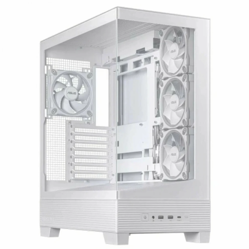 Корпус для ПК ASUS A31 PLUS TG ARGB Panoramic Design Case, BTF Support, WHITE