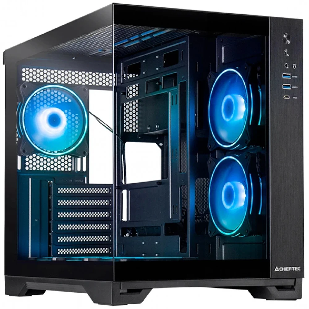 Корпус Chieftec Visio черный без БП ATX 2x80mm 4x120mm 2x140mm 1xUSB2.0 2xUSB3.0 audio bott PSU