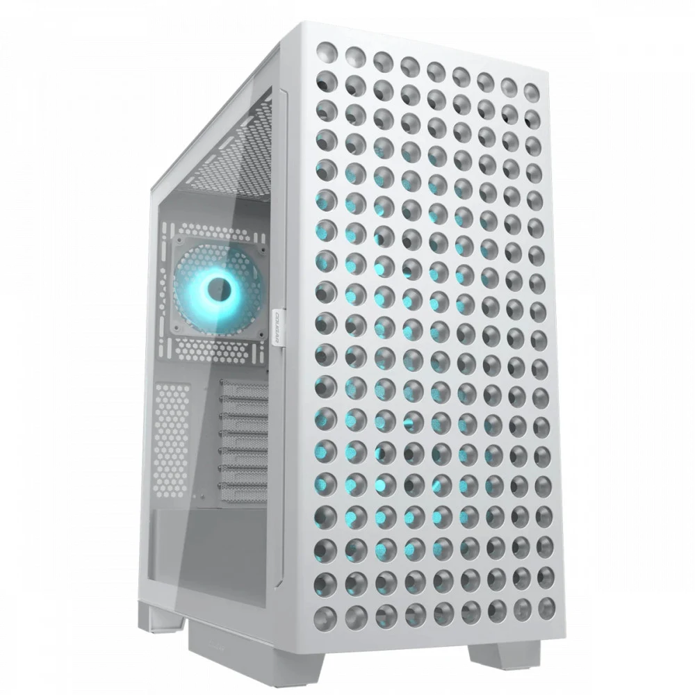 Компьютерный корпус, Cougar, Airface ECO RGB White, E-ATX/CEB/ATX/Micro ATX/Mini ITX, USB Type-C/2*3.0, HD-Audio+Mic, Кулер 2*18см/1*12см ARGB, Высота процессорного кулера до 190 мм, Длина VGA до 39