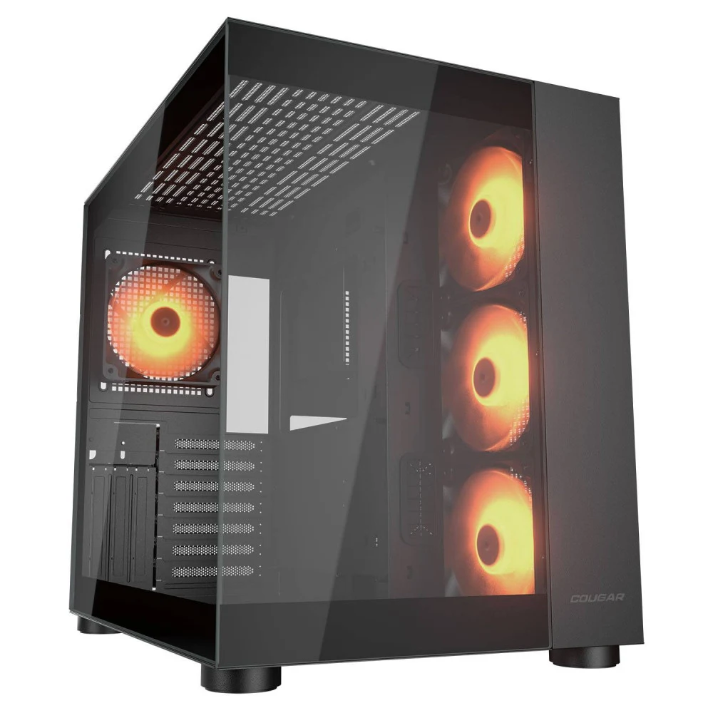 Корпус Cougar FV150 RGB, ATX, Black, 2x3.5"/2x2.5" HDD, 2xUSB3.0, 1xUSB-С, Mic+Audio
