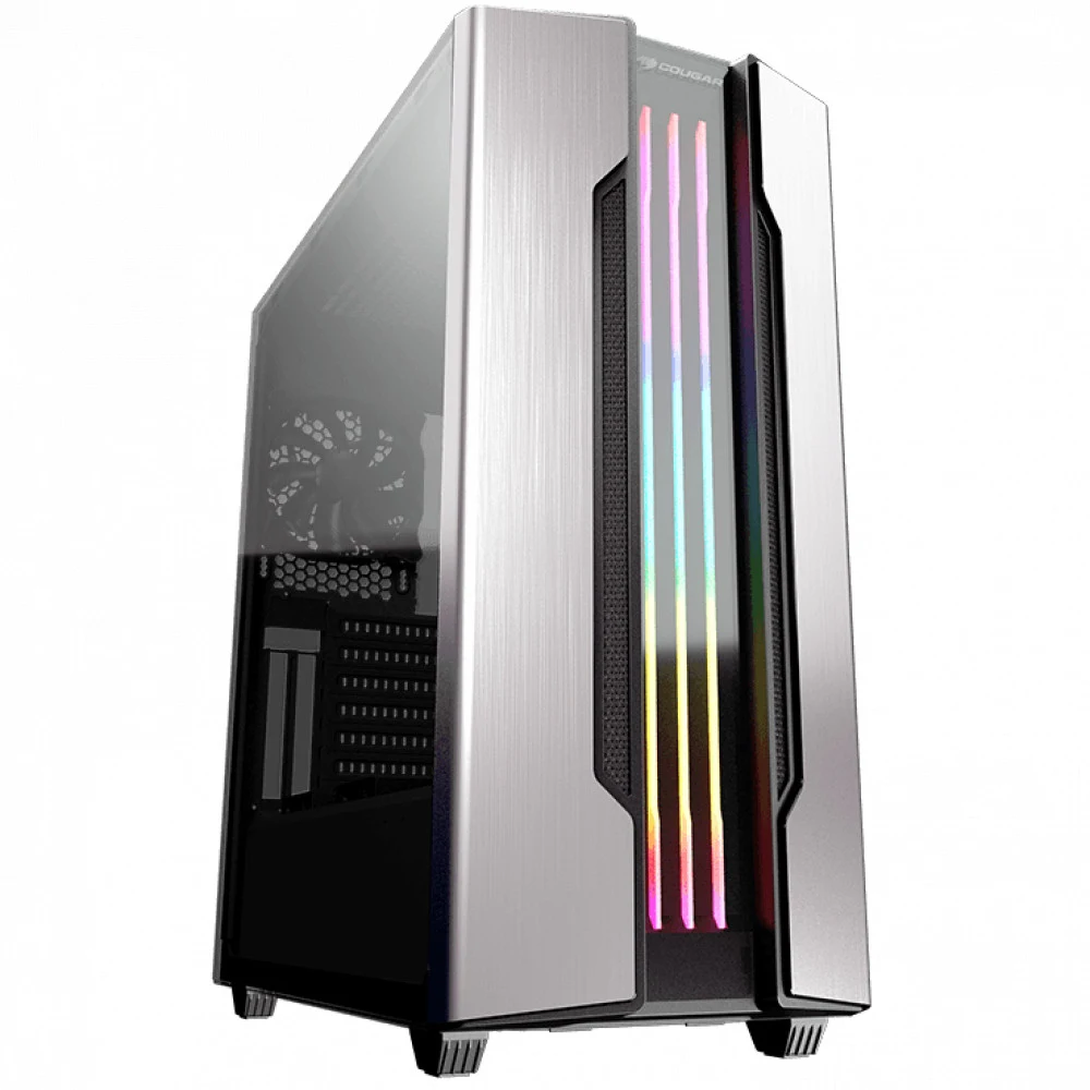 Корпус Cougar Gemini S, Mid Tower, E-ATX, Silver, 2x3.5"/5x2.5" HDD, 1xUSB, 2xUSB3.0, Mic+Audio