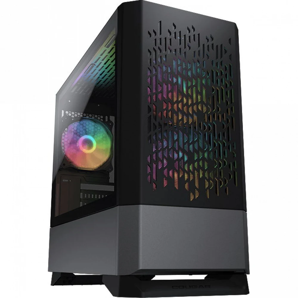 Корпус Cougar MG140 AIR RGB, Mini Tower, mATX, Black, 2x3.5"/4x2.5" HDD, 1xUSB, 2xUSB3.0, Mic+Audio