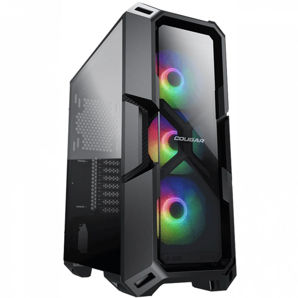 Компьютерный корпус, Cougar, MX440-G RGB CGR-56C2B-G-RGB, ATX/Micro ATX/Mini ITX, USB 2*3.0/1*2.0, HD-Audio+Mic, Кулер 3*12см RGB, Высота процессорного кулера до 170 мм, Длина VGA до 320мм, 2*3.5"/4