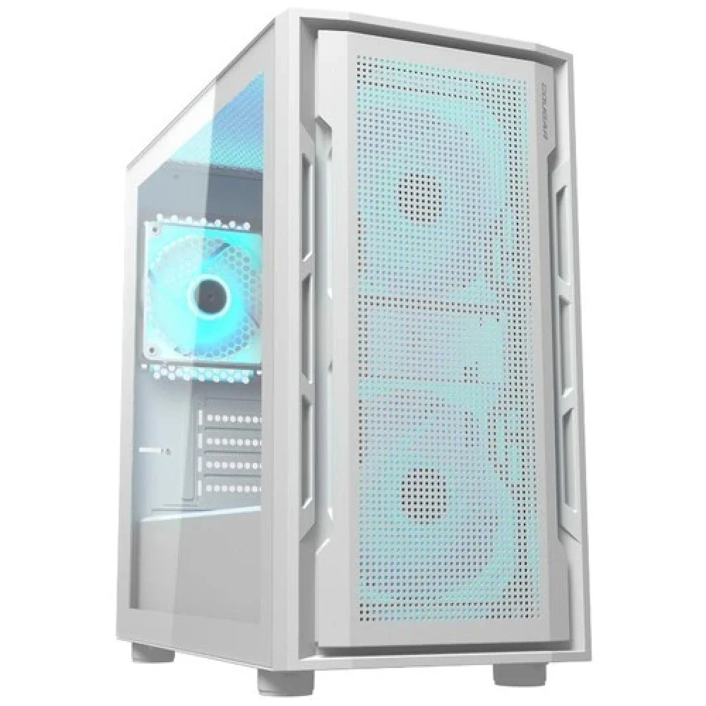 Компьютерный корпус, Cougar, Uniface Mini RGB (White) CGR-55C9W-RGB, Micro ATX/Mini ITX, USB 2*3.0/1*2.0, HD-Audio+Mic, Кулер 2*14см ARGB/1*12см ARGB, Высота процессорного кулера до 160 мм, Длина VG