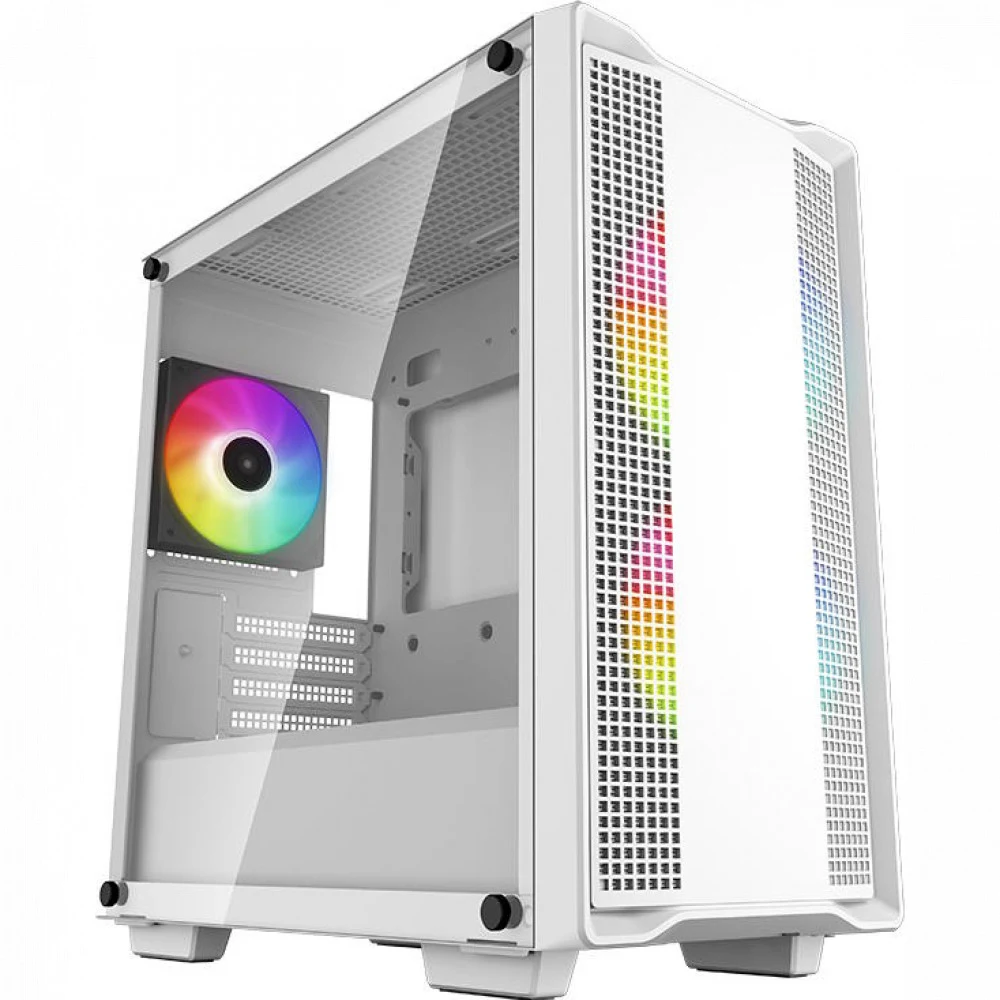 Компьютерный корпус, Deepcool, CC360 WH ARGB R-CC360-WHAPM3-G-1, Mini-ITX/Micro ATX, USB 3.0/2.0, HD-Audio+Mic, Кулер 3*120мм ARGB, Высота процессорного кулера до 165мм, Длина VGA до 320мм, 2*3.5"/2
