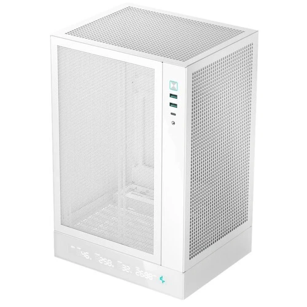 Компьютерный корпус, Deepcool, CH170 DIGITAL WH R-CH170-WHNPI0D-G-1, Mini-ITX, Type-C*1/3.0*2, HD-Audio, Высота процессорного кулера до 172мм, Длина VGA до 305мм (до 230мм при блоке АТХ), 1*3.5" или