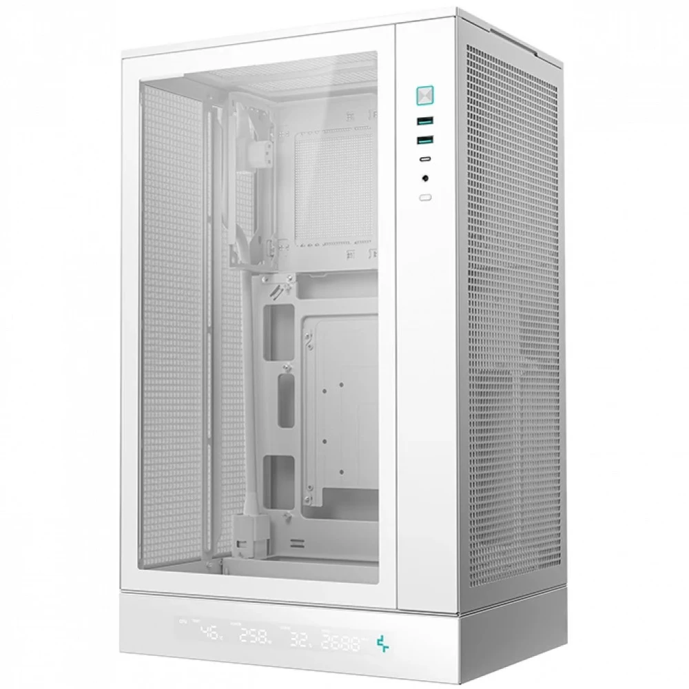 Компьютерный корпус, Deepcool, CH270 DIGITAL WH R-CH270-WHNDM0-G-1, Micro ATX/Mini-ITX, Type C*1/USB 3.0*2, HD-Audio+Mic, Высота процессорного кулера до 174мм, Длина VGA до 388/413мм, 1*3.5"/1*2.5",
