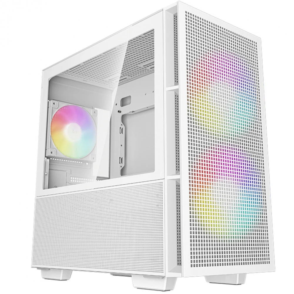 Компьютерный корпус, Deepcool, CH360 WH R-CH360-WHAPE3-G-1, Micro ATX/Mini-ITX, Type-C*1/3.0*1, HD-Audio+Mic, Кулер 2*140/1*120мм ARGB, Высота процессорного кулера до 165мм, Длина VGA до 320мм, 2*3.