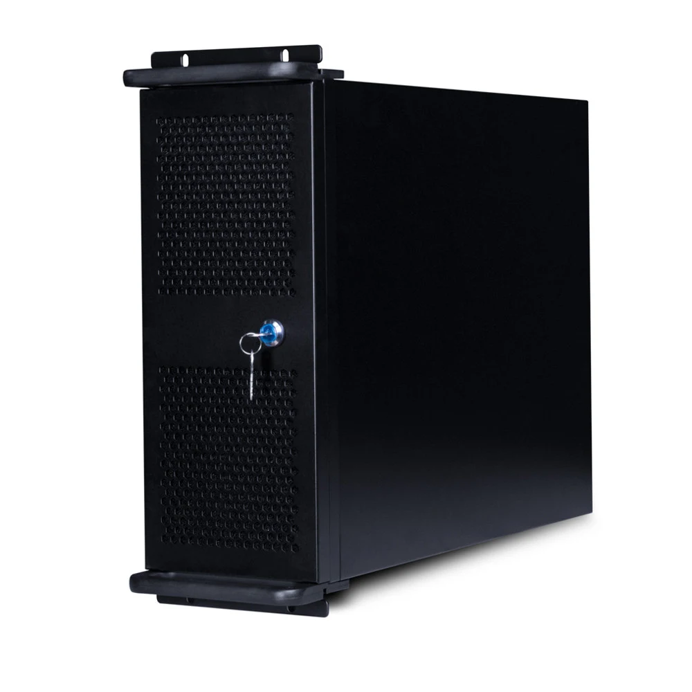 Компьютерный корпус с салазками, Delux, DLC-MU415, ATX/Micro-ATX/Mini-ITX, Высота процессорного кулера до 150мм, Длина VGA до 330мм, 10*3.5"/3*2.5, Сталь, 19" 4U, 550*430*176 мм, салазки DLA-419, Чё