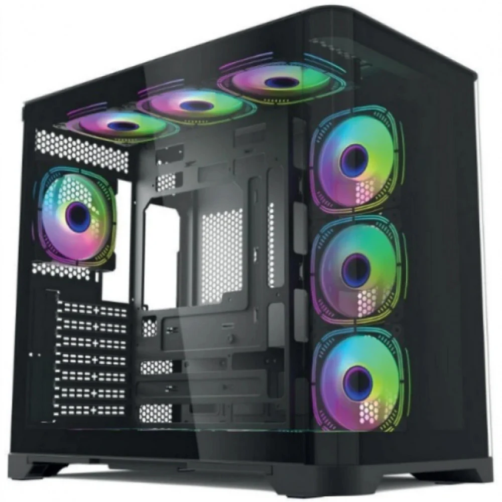 Корпус для ПК Forza Forza FZ-G42B Seaview TG ATX Case, black, w/o psu, Curved Tempered glass front panel, 1x3,5", 3x2,5