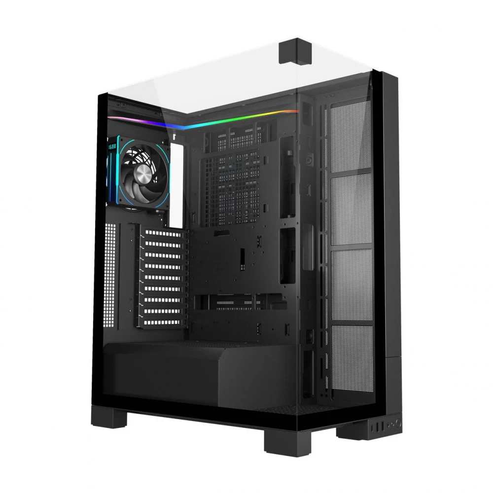 Кейс FSP U691-BP, Panoramic ATX Ultra Tower, ATX(BTF), M-ATX, Mini-ITX, USB3.0 x 2, Type-C, TG, Black