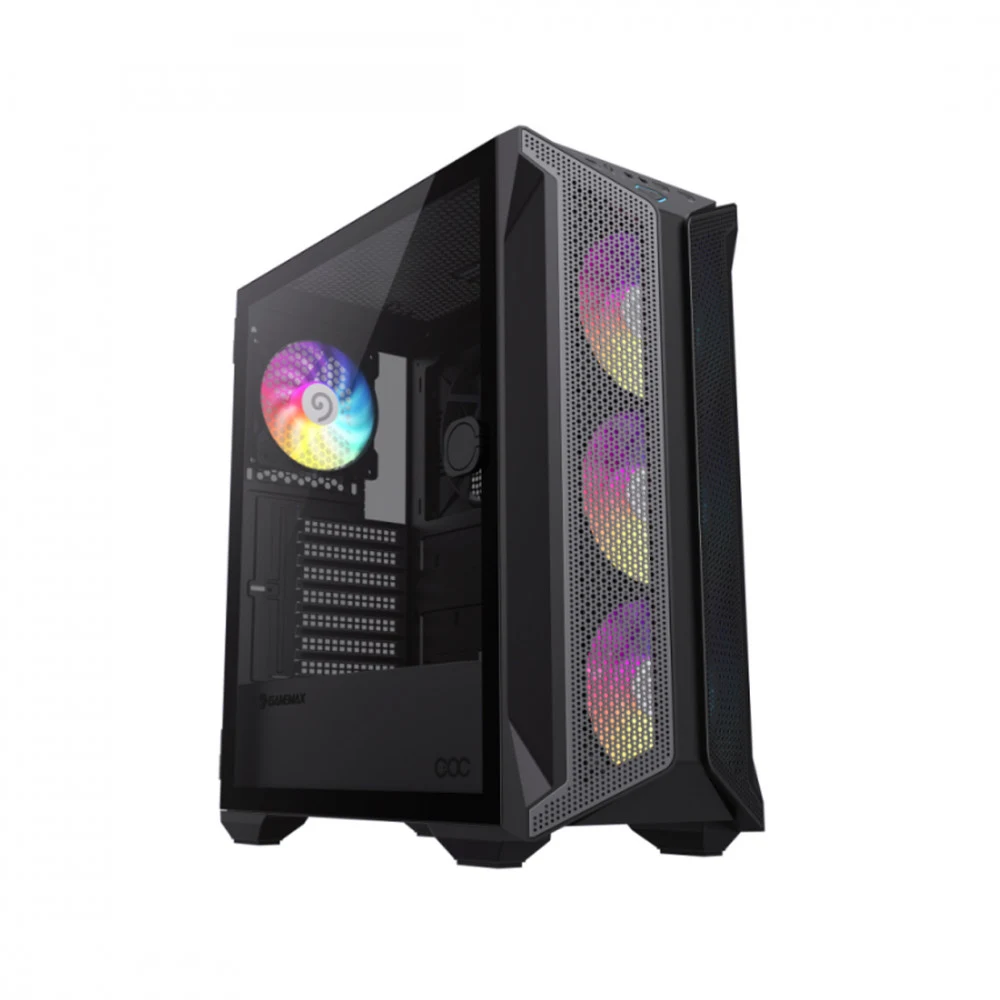 Компьютерный корпус, Gamemax, Brufen COC, 1126-3608R0043, Mid Tower, E-ATX/ATX/ m-ATX/ITX, USB3.0*2, Type-C*1, HD-Audio, Кулер ARGB 5*12см, Длина процессорного кулера 170мм, Длина VGA 340мм, Количес