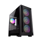 Компьютерный корпус, Gamemax, Defender MB, 9101-0600R0014, M-ATX, USB2.0*2/ USB3.1*1/ HD-Audio, Кулер 4*120мм ARGB, Высота процессорного кулера 165мм, Длина VGA 410мм, Количество отсеков 2*3,5" / 3*