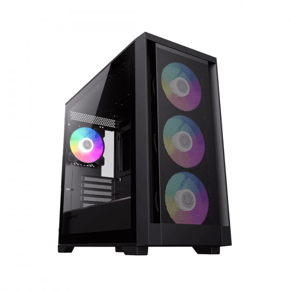 Компьютерный корпус, Gamemax, Defender MB, 9101-0600R0014, M-ATX, USB2.0*2/ USB3.1*1/ HD-Audio, Кулер 4*120мм ARGB, Высота процессорного кулера 165мм, Длина VGA 410мм, Количество отсеков 2*3,5" / 3*