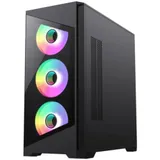 Компьютерный корпус mATX, без блока питания/ Gamemax Destroyer TGB mATX case, black, w/o psu, w/1xUSB3.0+2xUSB2.0, Combo Audio, w/3x12cm ARGB front fan (1xFN-12A-M6I, 2xFN-12A-S6I), w/1x12cm ARGB re