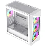 Компьютерный корпус mATX, без блока питания/ Gamemax Destroyer TGW mATX case, white, w/o psu, w/1xUSB3.0+2xUSB2.0, Combo Audio, w/3x12cm ARGB front fan (1xFN-12A-M6I-W, 2xFN-12A-S6I-W), w/1x12cm ARG