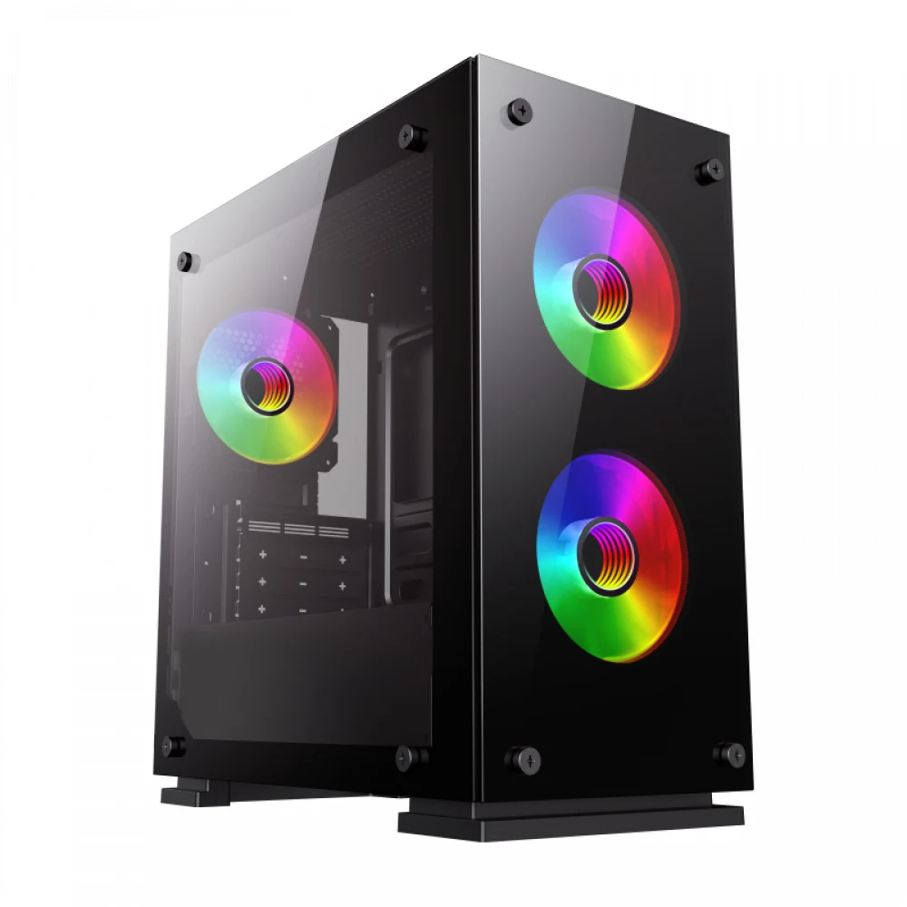 Компьютерный корпус, Gamemax, M65 , 12660500064, Mini Tower, m-ATX/Mini ITX, USB2.0*2 / USB3.0*1, HD- Audio, Кулер 3*120см ARGB, Высота процессорного кулера 155мм, Длина VGA 340мм, Количество отсеко