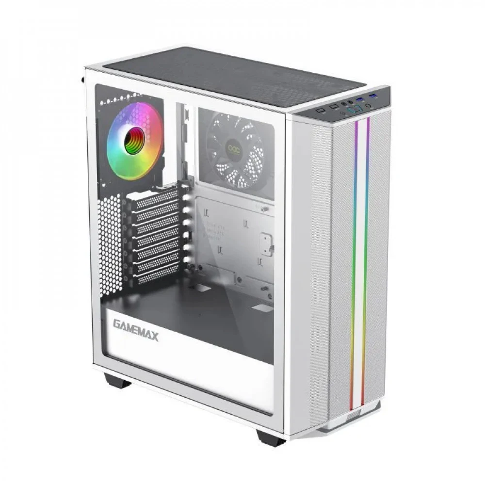 Корпус ПК без БП GameMax Precision White &lt MATX, 1x120FAN, 1x140COC&gt