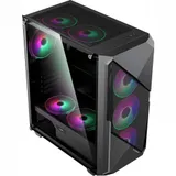 Компьютерный корпус, Gamemax, Revolt, 12360600005, Midi Tower, E-ATX/ATX/m-ATX/, USB3.0*1/ USB2.0*1, HD-Audio, Кулер 4*12см ARGB, Высота процессорного кулера 170мм, Длина VGA 340мм, Количество отсек