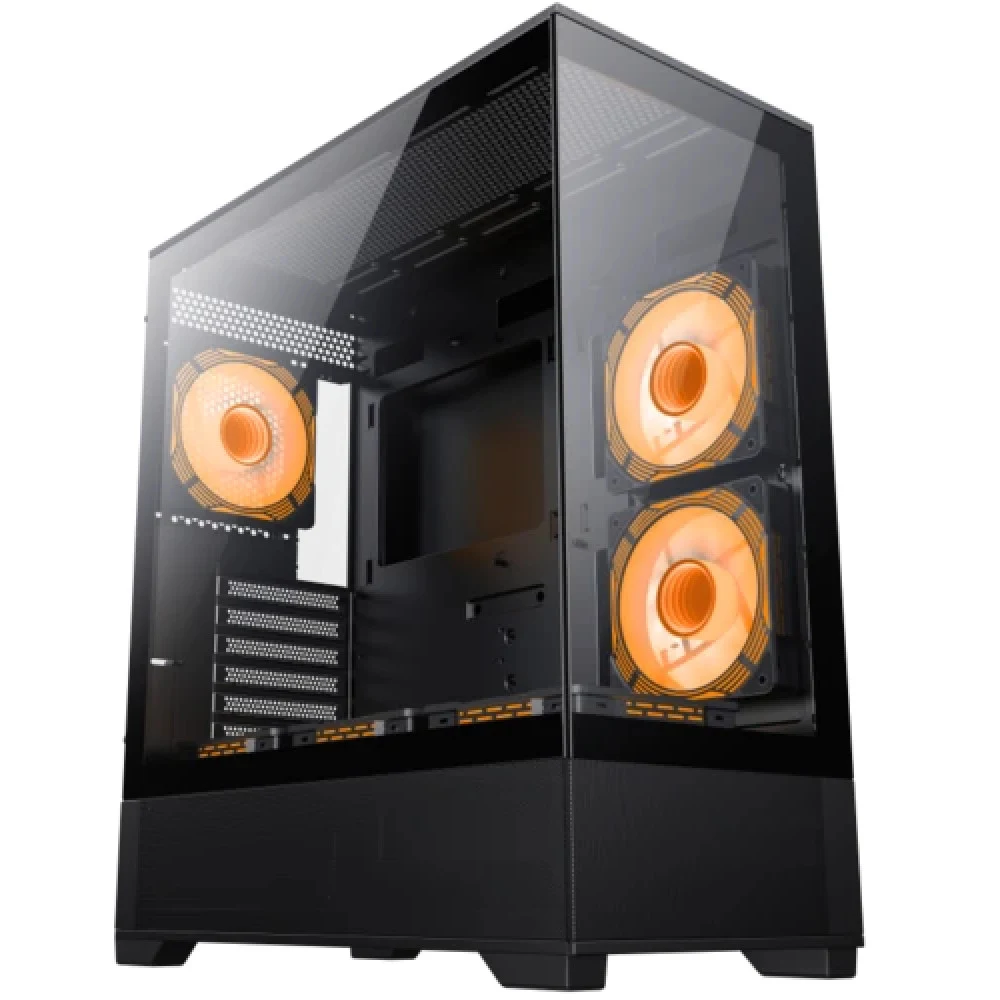 Корпус GameMax Vista AB, Midi Tower, E-ATX, Black, 2x3.5"/2x2.5", 2xUSB2.0, USB3.0, USB-C