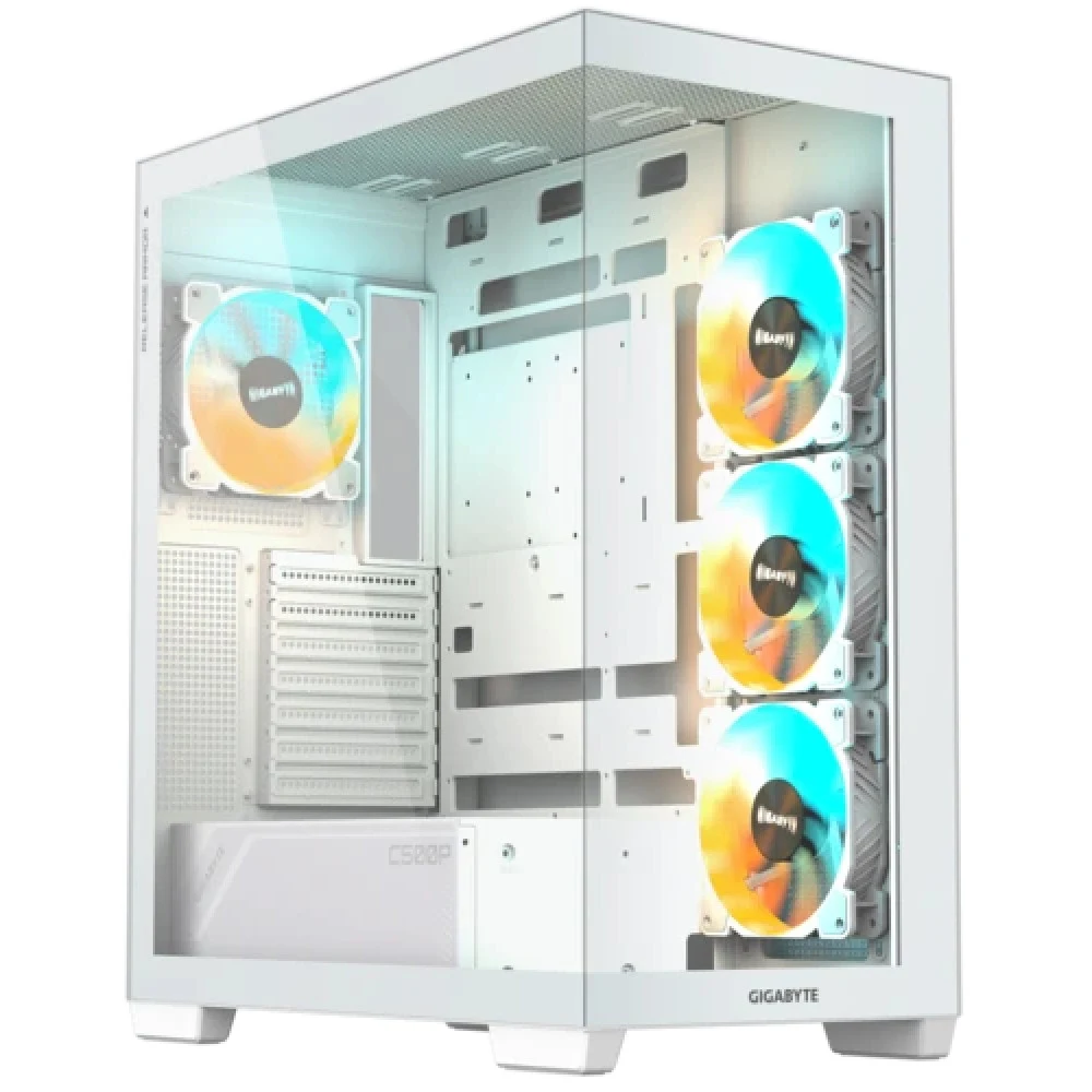 Компьютерный корпус, Gigabyte, C500 PANORAMIC STEALTH ICE (GB-C500PI ST) 4719331555030, ATX/Micro ATX/Mini ITX, 2*USB3.0, 1*USB3.2 Gen2 Type-C, HD-Audio+Mic, 4*Кулер 12см (ARGB), H501*W235*D430 мм,